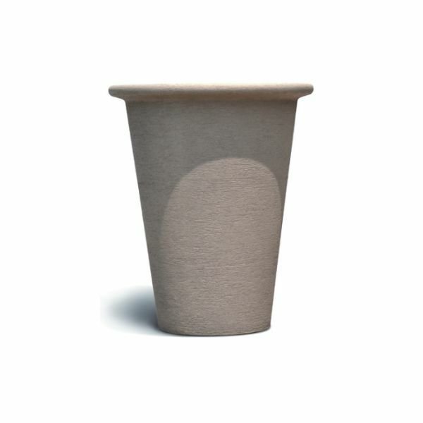 Vase cylindrique à rebord Teulada Beige, aspect sable