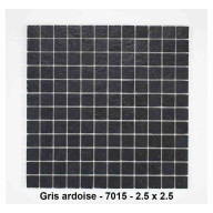 Mosaique Solid surface imitation pierre -carreaux de 2.5 cm, - rouleau 30 x 30 cm - gris ardoise texturé
