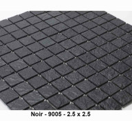 Mosaique Solid surface imitation pierre -carreaux de 2.5 cm, - rouleau 1 m x 50 cm - noir texturé