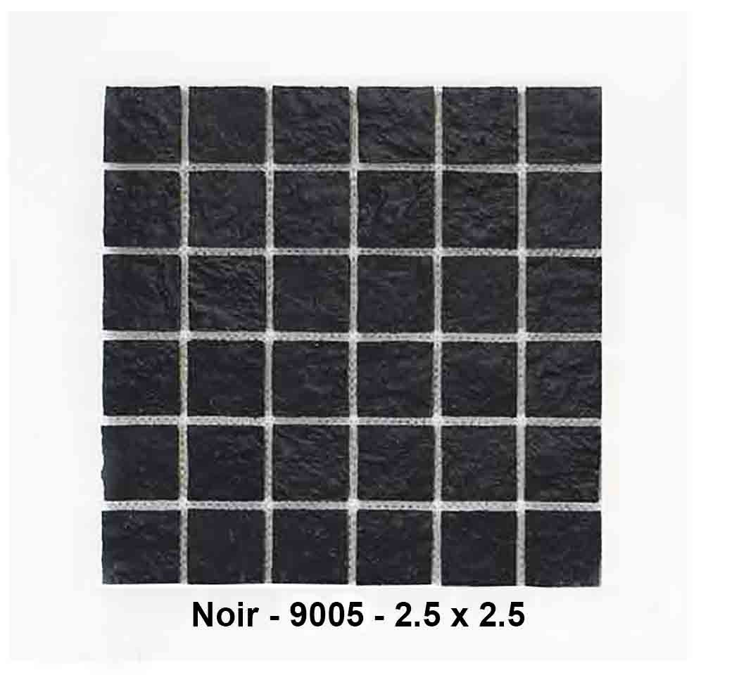 Mosaique Solid surface imitation pierre -5 x , carreaux de 5 cm, - rouleau 1 m x 50 cm - noir texturé