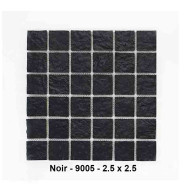 Mosaique Solid surface imitation pierre -5 x , carreaux de 5 cm, - rouleau 1 m x 50 cm - noir texturé