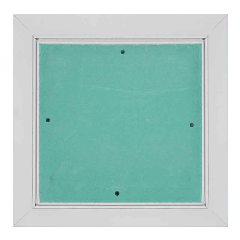 Trappe de visite cadre alu laqué blanc, avec panneau plâtre et joint feutrine 800 mm x 800 mm