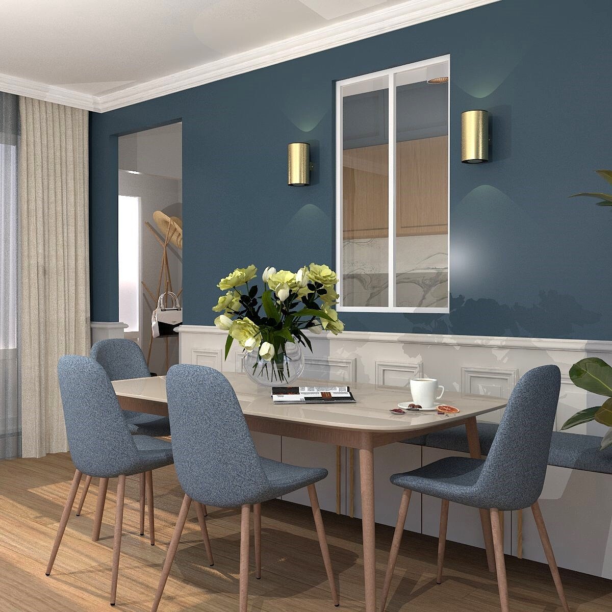 Verrière de type atelier 2 vitrages clairs, chassis blanc, largeur 71 cm