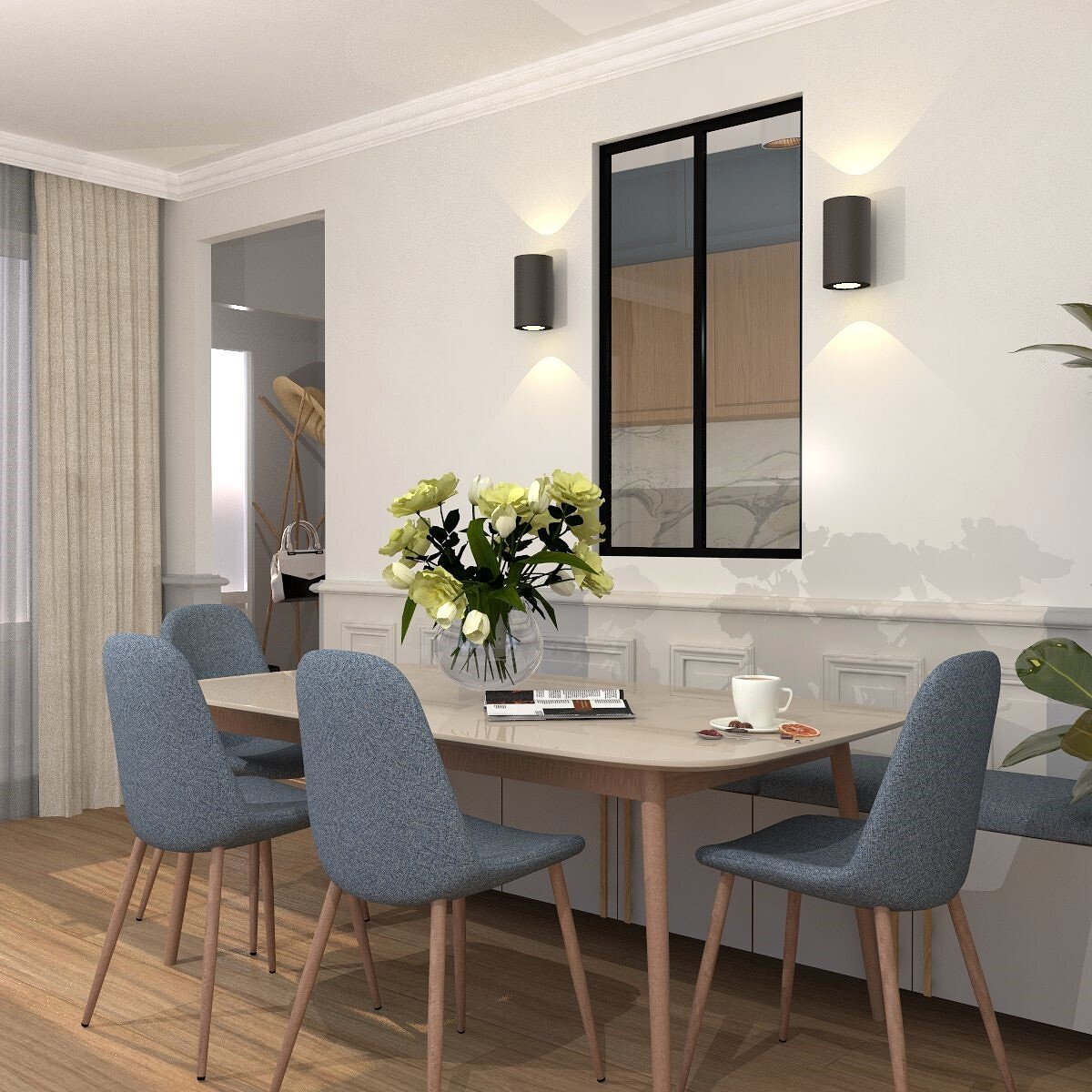 Verrière de type atelier 2 vitrages clairs, chassis noir, largeur 71 cm