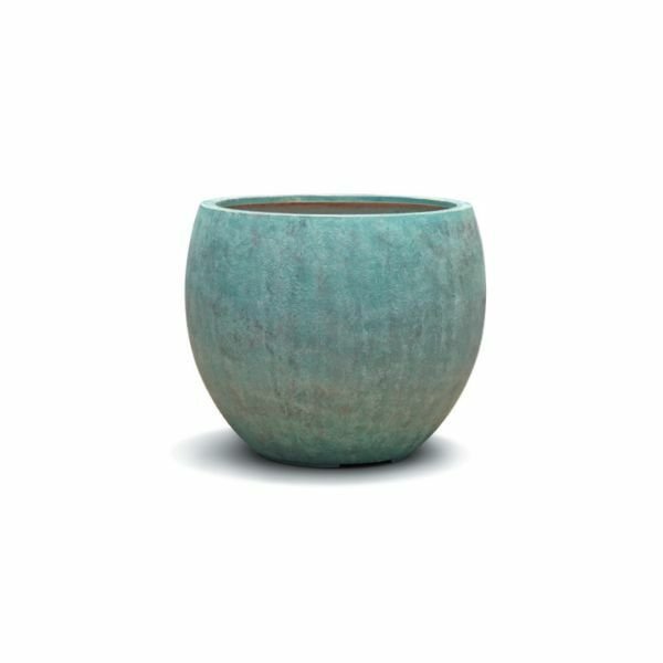 Vase rond bord évasé Trento MM Cuivre vert, aspect Antique