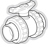 Robinet - vanne sphérique diamètre 110 mm, F/F, à coller - Ø 110 mm