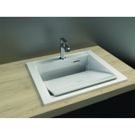 Vasque semi-encastrée avec trop plein et plaque amovible