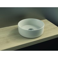 Vasque à poser POLARIS ronde à fond plat, céramique cachemire mat, sans trop plein