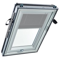 Store vénitien manuel - gris foncé, glissières blanches - pour fenêtre ROTO Q - 134 cm x 160 cm