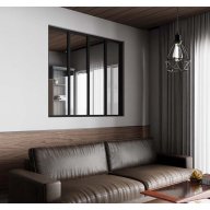 Verrière de type atelier 4 vitrages clairs, chassis noir, largeur 139 cm