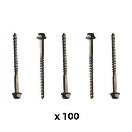 Kit de 100 vis à gachaud 6 x 80 mm pour plaques fibrociment
