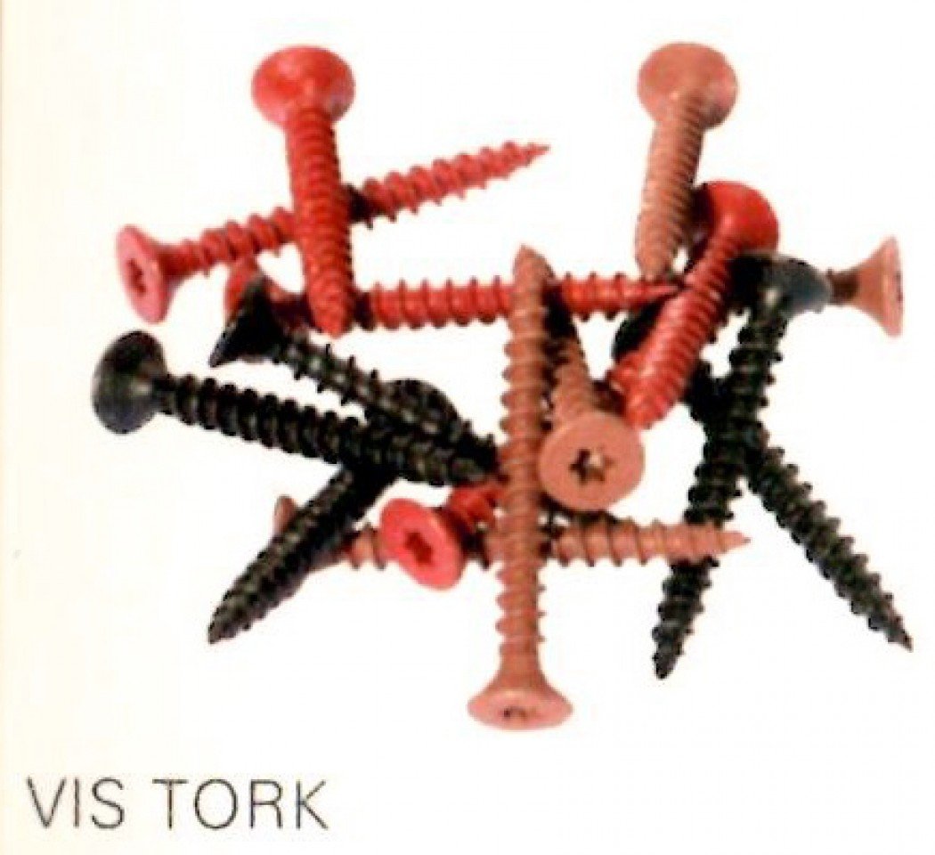 Vis torx inox A2, laquée polyester, 3.5 x30mm, paquet de 100 vis chocolat