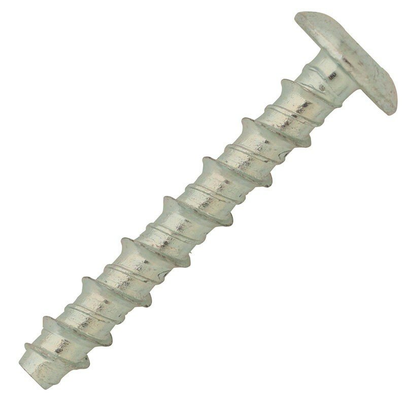 Vis béton acier zingué tête plate cylindrique 6 mm x 80 mm