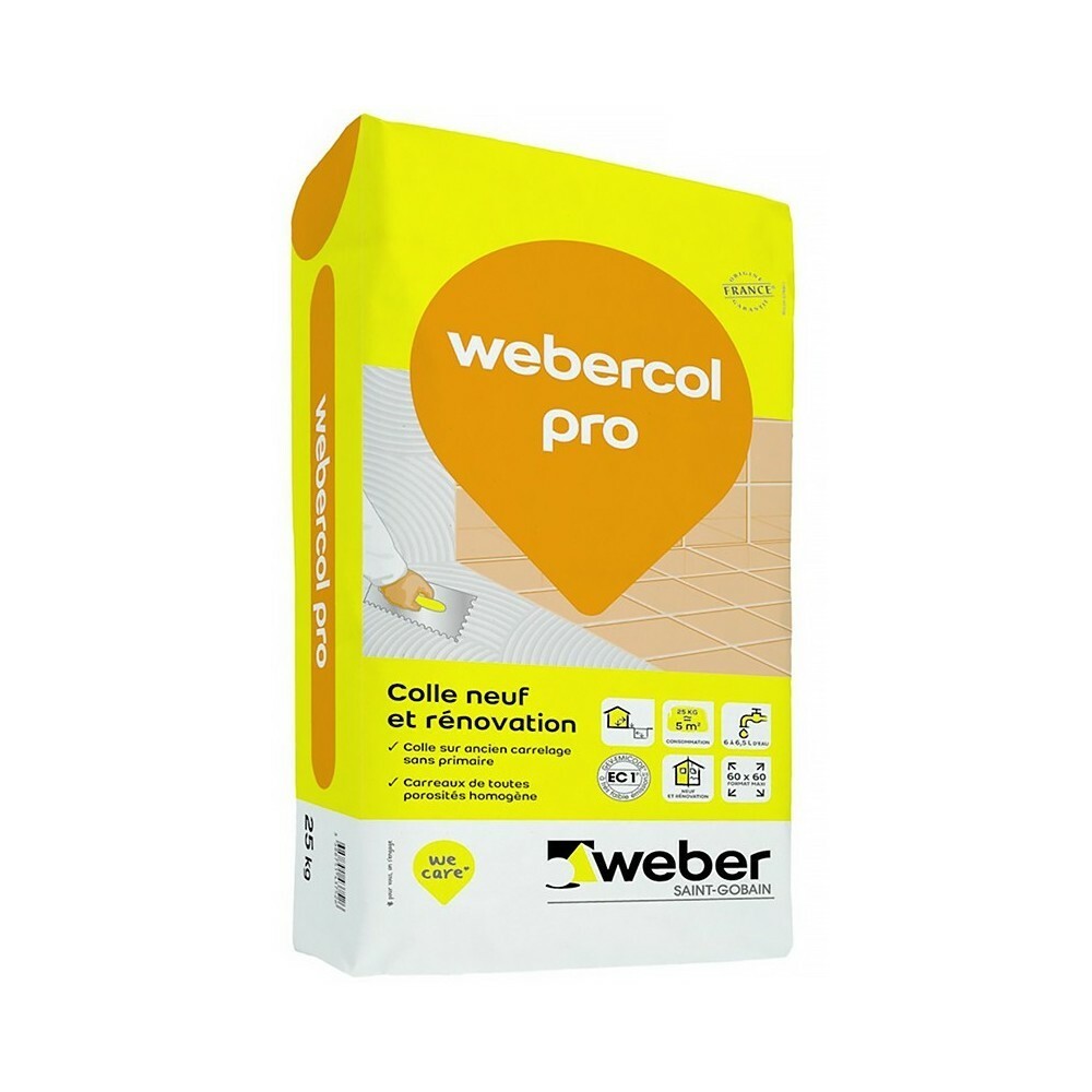 Colle a carrelage webercol pro gris 25 kg Prix de gros