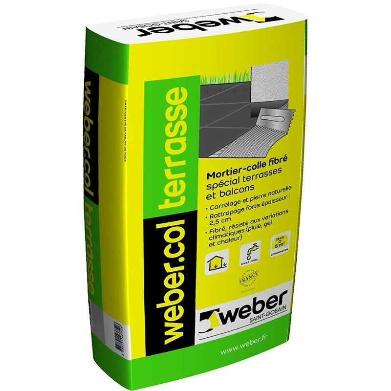 Colle webercol terrasse blanc, 25 kg