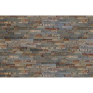Parement pierre naturelle, teinte ardoise/rouille, en plaquette - PALETTE COMPLETE