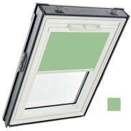 Store tamisant  manuel, intérieur, toile Exclusif - couleur vert pomme, glissières blanches - pour fenêtre ROTO Designo R6 et R8 - 54 cm x 98 cm