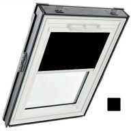 Store occultant intérieur - couleur noir, glissières blanches - pour fenêtre ROTO designo R4 et R7 -54 cm x 98 cm