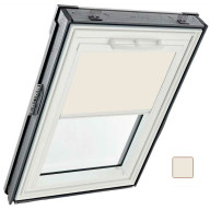 Store occultant intérieur électrique - couleur beige, glissières alu - pour fenêtre ROTO Q -114 cm x 160 cm