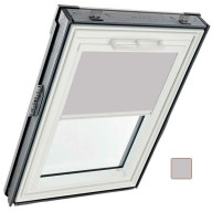Store occultant intérieur - couleur gris clair, glissières blanches - pour fenêtre ROTO Q -94 cm x 140 cm
