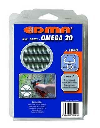 Boîte de 1000 agrafes OMEGA 20 grises pour grillage