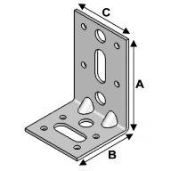 Equerre renforcée, 90 mm x 60 mm x 60 mm