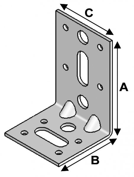 Equerre renforcée, 85 mm x 55 mm x 55 mm