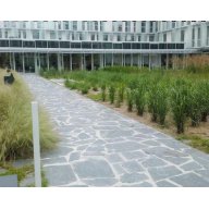 Dalles d'ardoise opus incertum, 2 cm d'épaisseur, 3 à 5 pièces/m²