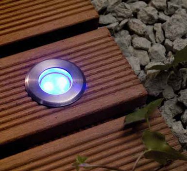 Vignette Spot encastré Astrum, pour terrasse, couleur bleue