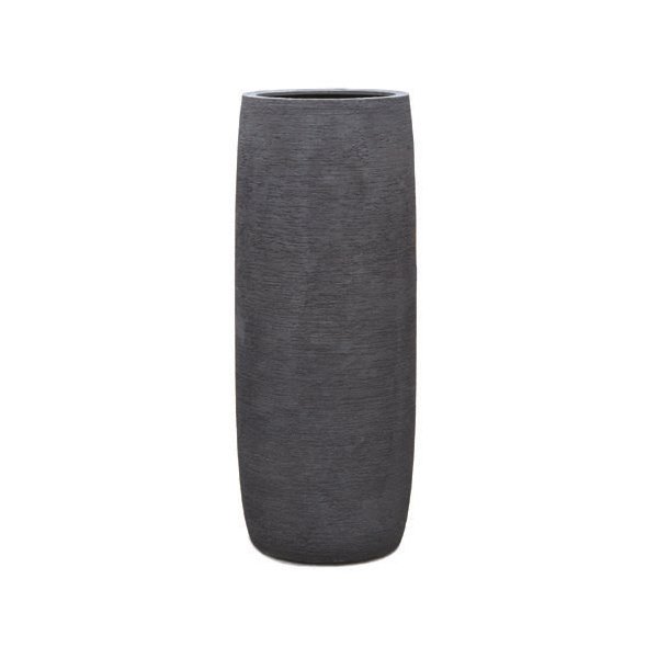 Vase haut cylindrique Barrel Noir GM , aspect sable