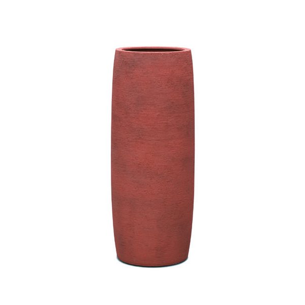 Vase haut cylindrique Barrel Rouge GM, aspect sable