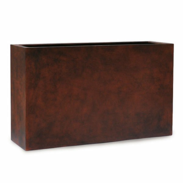 Vase haut rectangulaire Belfast couleur rouille 65 cm