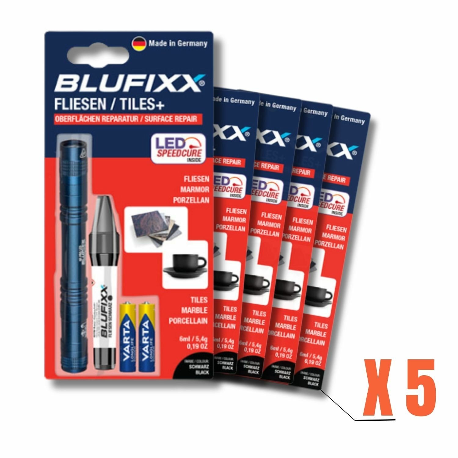 BLUFIXX-PRO Kit de réparation plastiques & bois - Transparent - PACK de 5 Kits
