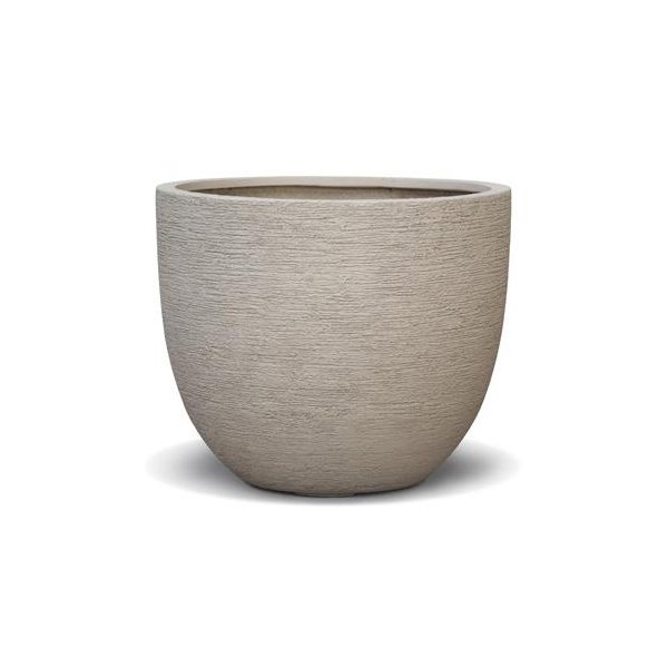 Vase rond Budoni Beige PM, aspect sable