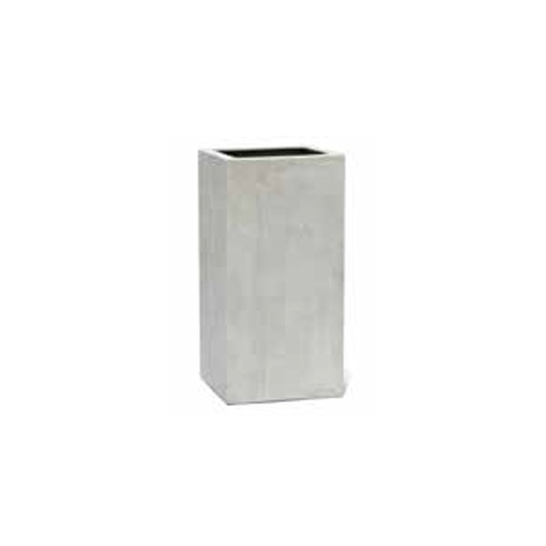 Vase carré haut étroit Captiva blanc, aspect Antique