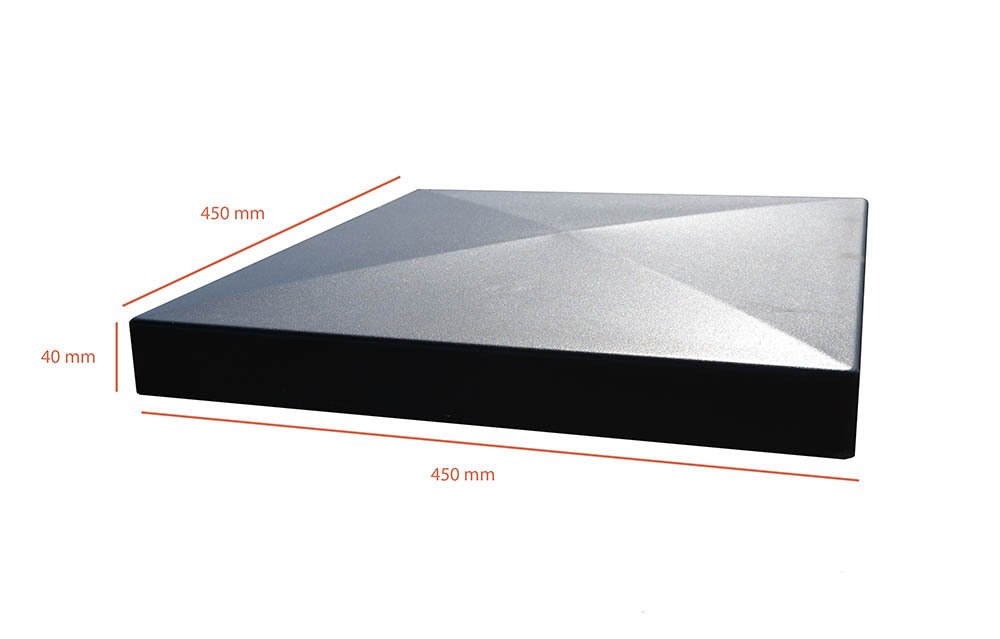 Chapeau de pilier pointe de diamant 45 cm x 45 cm blanc lisse