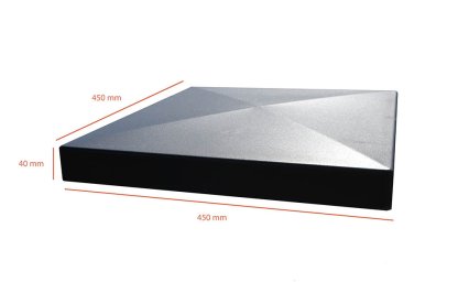 Vignette Chapeau de pilier pointe de diamant 45 cm x 45 cm blanc lisse