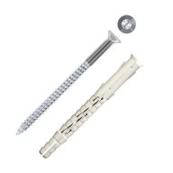 Cheville nylon + vis tête fraisée acier zingué 10 mm x 240 mm
