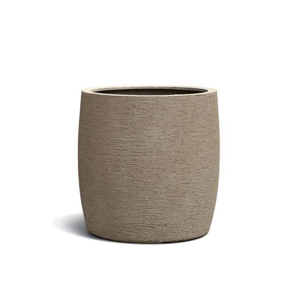 Vase cylindrique Chia Beige GM, aspect sable