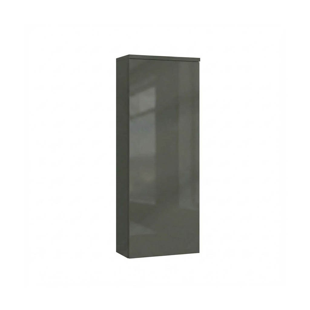 Colonne murale OXFORD, H.104 cm, P. 17 cm, 1 porte, basalte brillant, charnières à gauche, poignée en haut