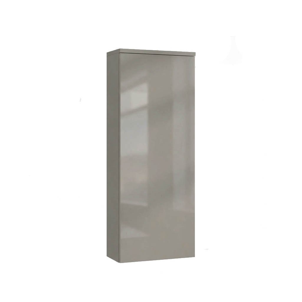 Colonne murale OXFORD, H.104 cm, P. 17 cm, 1 porte, grège brillant, charnières à gauche, poignée en haut