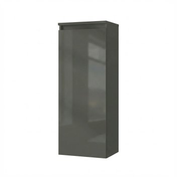 Vignette Colonne murale OXFORD, H. 104 cm, P. 35 cm, 1 porte, basalte brillant, charnières à droite