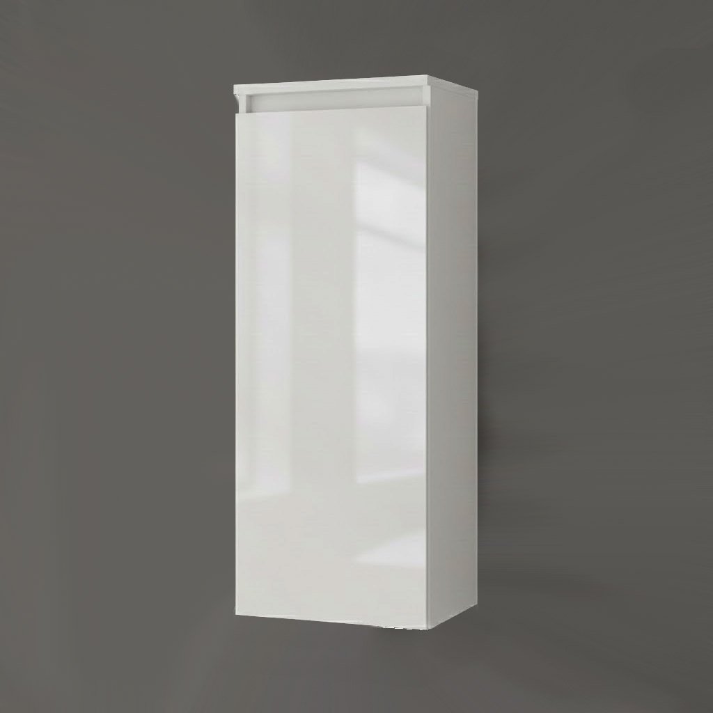 Colonne murale OXFORD, H. 104 cm, P. 35 cm, 1 porte, blanc brillant, charnières à gauche