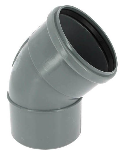 Coude PVC assainissement M-F, 45°, Ø 110 mm, CR4