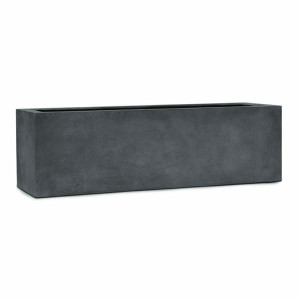 Vase rectangulaire bas Daytona 150 cm aspect plomb