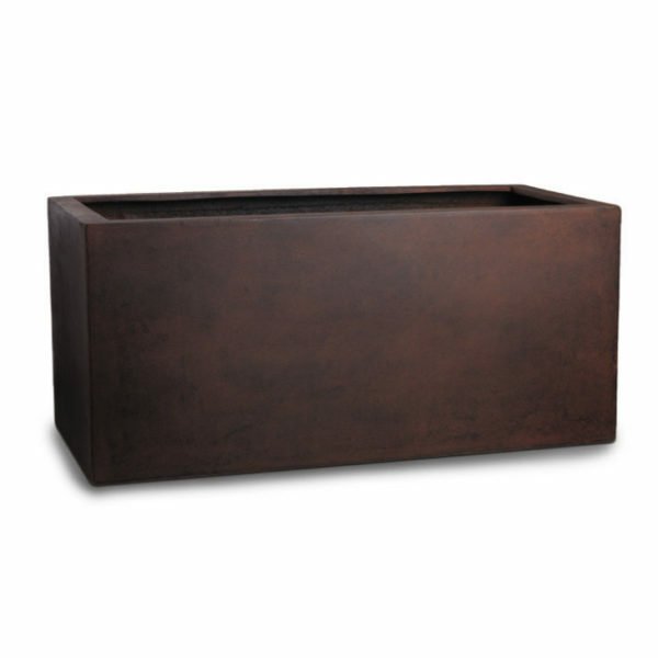 Vase rectangulaire bas Daytona 150 cm couleur rouille