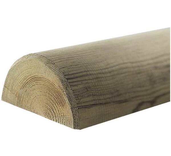 Demi rondin 120 mm x 2,5 m, pin traité CL4, vert