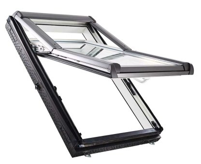 Vignette Fenêtre à rotation réhaussée CONFORT PVC, ventilation intégrée - avec bloc isolant prémonté - 54 cm x 98 cm