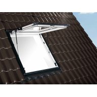 Sortie de toit Designo à projection CONFORT finition bois verni - avec bloc isolant prémonté - 74 cm x 140 cm