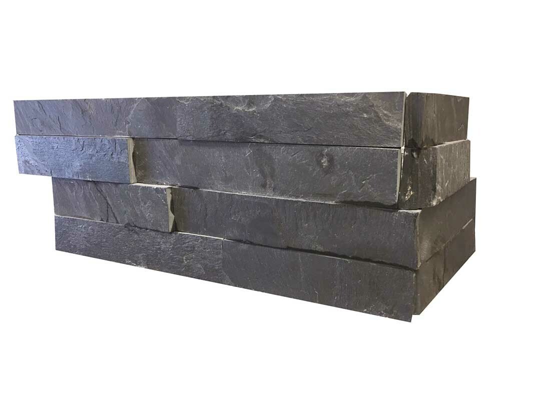 Angle pierre naturelle ETNA, teinte anthracite/charbon - PALETTE COMPLETE